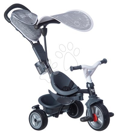 Trikes from 10 months - Tricycle and stroller in one with brake Baby Driver Plus Grey Smoby - 3