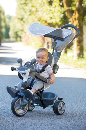 Trikes from 10 months - Tricycle and stroller in one with brake Baby Driver Plus Grey Smoby - 11