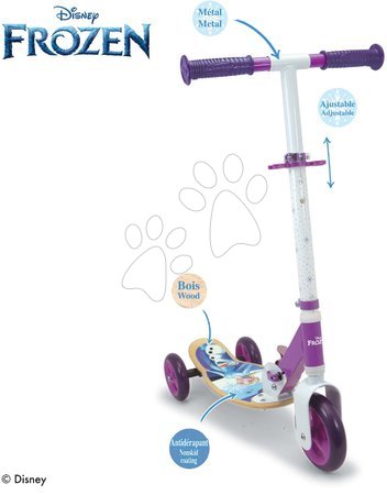 Dreirädrige Roller für Kinder - Roller 3 Räder  aus Holz  Frozen Wheels Foldable Scooter Smoby  - 3