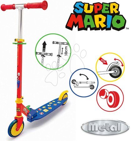 Koloběžky - Koloběžka dvoukolová Super Mario 2 Wheels Foldable Scooter Smoby_1