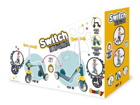 Háromkerekű rollerek - Roller&bébitaxi Reversible 2in1 Scooter Smoby - 9