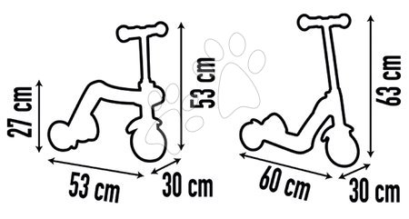 Hulajnogi trójkołowe - Hulajnoga & odpychacz Reversible Switch 2w1 Scooter Smoby - 5