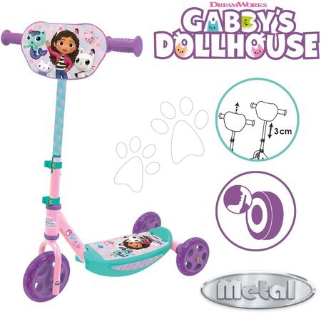 Trotinete cu trei roţi - Trotinetă cu trei roți Gabby 3 Wheels Scooter Smoby - 2