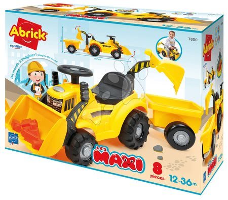 Odrážedla od 12 měsíců - Odrážedlo s přívěsem Backhoe Ride on Maxi Abrick Écoiffier - 7