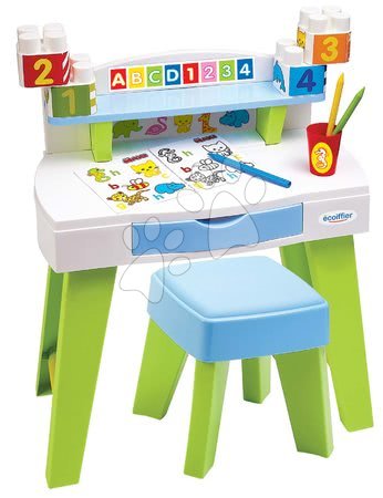 Hračky pre najmenších - Stôl na kreslenie a tvorenie My Very First Desk Maxi Abrick Écoiffier
