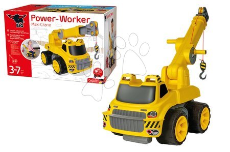 Jeździki od 18 miesięcy - Odpychacz budowlany samochód dźwig Power Worker Maxi Crane BIG - 3