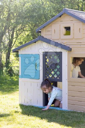 Cabanes avec mur d'escalade - Set de maison des amis avec aire de jeux et toboggan dans des couleurs élégantes Friends House Evo Playhouse Smoby - 18