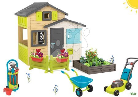 Kleine Spielhäuser für Kinder - Spielhaus der Freunde mit Garten in eleganten Farben Friends House Evo Spielhaus Smoby  - 46