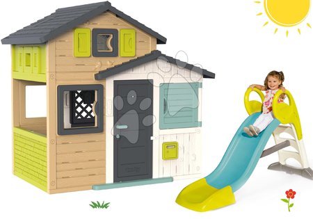 Domki ze zjeżdżalnią - Zestaw Domek Przyjaciół w eleganckich kolorach Friends House Evo Playhouse Smoby - 31