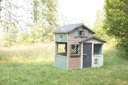 Căsuțe de grădină pentru copii  - Căsuța Prietenilor ecologică cu iluminat în grădină în culori naturale maro Friends House Evo Playhouse Green Smoby - 36