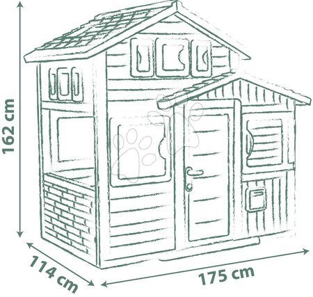 Uniquement chez nous - Maison des Amis écologique avec tunnel d'eau sous le toboggan aux couleurs naturelles Domček Priateľov Evo Playhouse Green Sm - 70