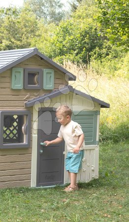 Uniquement chez nous - Maison des Amis écologique avec tunnel d'eau sous le toboggan aux couleurs naturelles Domček Priateľov Evo Playhouse Green Sm - 65