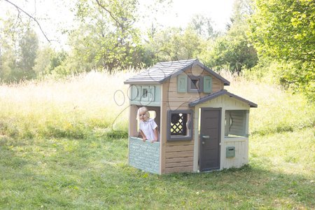 Špeciálne len u nás - Domček Priateľov ekologický s letnou kuchynkou v natur hnedých farbách Friends House Evo Playhouse Green Smoby - 30