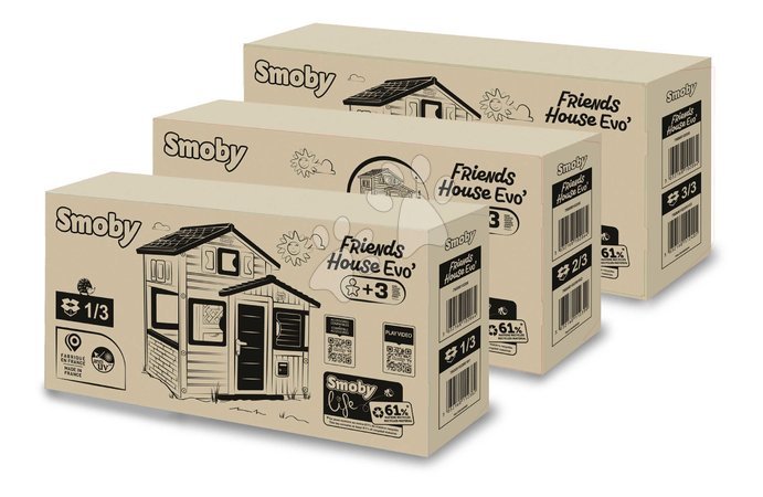 Cabanes avec toboggan pour enfants - Maison des Amis avec des portes pleines et une fenêtre Friends Evo Playhouse Life Smoby - 7