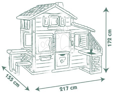 Cabanes avec balançoire - Maison avec cuisine et jardin Friends House Life Smoby - 22