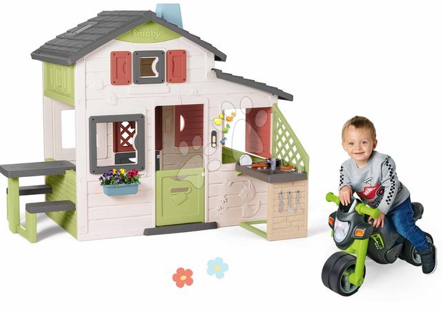 Spielhäuser Sets | Seite 5 - Set Haus der Freunde und Rutschmotorroller Friends House Life Smoby