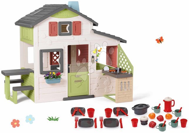 Spielhäuser Sets | Seite 7 - Set Haus der Freunde und Essgeschirr Friends House Life Smoby