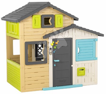 Case in set - Casetta degli Amici con campanello nei colori naturali Friends House Evo Playhouse Smoby