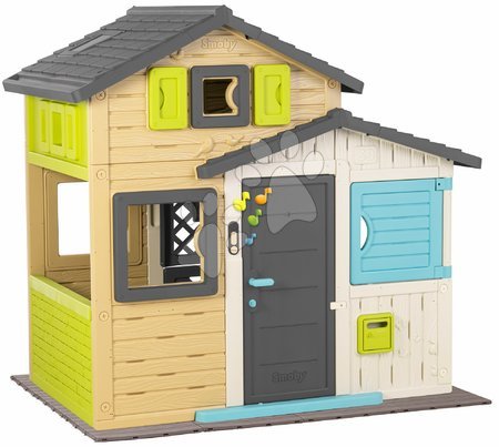 Cabanes pour enfants du fabricant Smoby - Maison d'amis Evo Playhouse Smoby en couleurs naturelles