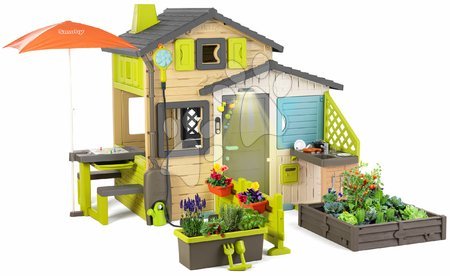  - Maison des Amis avec équipement complet dans des couleurs naturelles Friends House Evo Playhouse Smoby