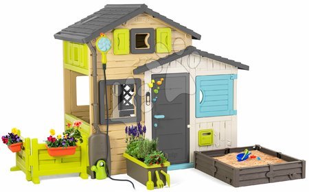  - Maison d'amis pour jardinier en couleurs naturelles Friends House Evo Playhouse Smoby