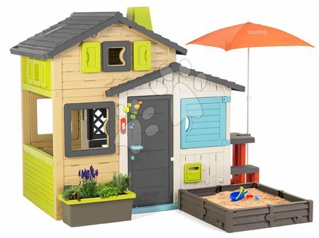 Speziell nur bei uns  - Spielhaus der Freunde mit Sitzgelegenheiten unter dem Fenster in eleganten Farben Friends House Evo Playhouse Smoby - 11