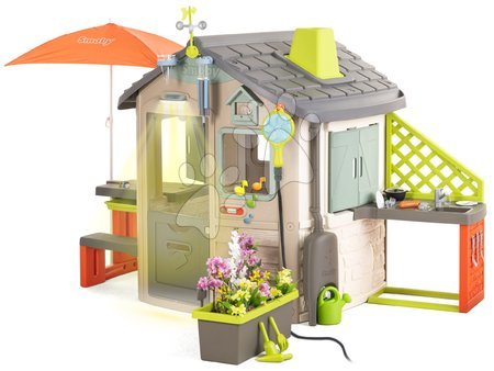 Case set - Casetta degli Amici ecologica dal design lussuoso e dai colori naturali Neo Jura Lodge Playhouse Green Smoby