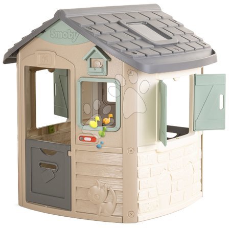 Smoby - Domeček ekologický se zvonkem v přírodních barvách Neo Jura Lodge Playhouse Green Smoby