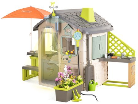 Case in set - Casetta ecologica dal design lussuoso nei colori naturali del marrone Neo Jura Lodge Playhouse Green Smoby