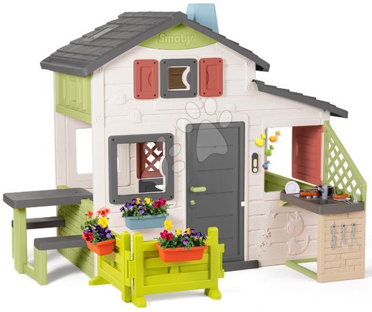 Friends House Smoby playhouses - House with full doors and kitchen Friends House Life Smoby