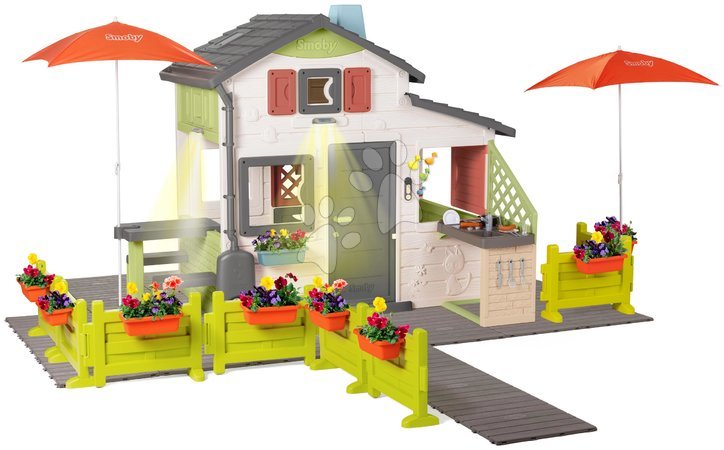 de 3 à 6 ans - Maison avec un chemin d'accès fleuri Friends House DeLuxe Life Smoby