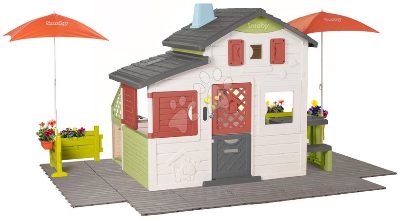 Friends House Smoby playhouses - House with a flower access path Friends House DeLuxe Life Smoby_1