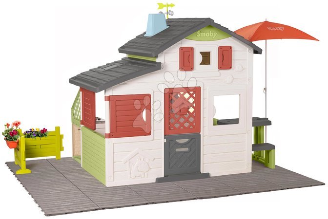 de 3 à 6 ans - Maison avec coin salon sous le parasol Friends House DeLuxe Life Smoby_1