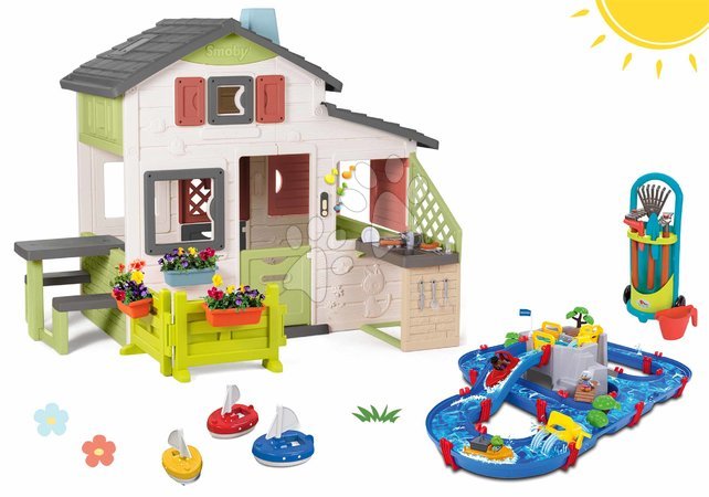 Case per bambini con piste acquatiche - Casa con cucina e giardino Friends House Life Smoby - 1