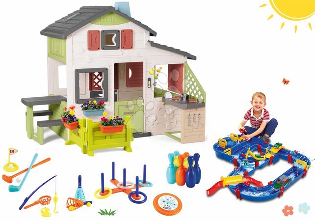 Playhouses with waterway - House with kitchen and garden Friends House Life Smoby - 1