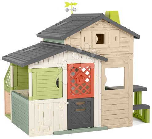 Kleine Spielhäuser für Kinder - Domček Priateľov s meteorologickou sadou Friends House Evo Playhouse Life Smoby - 1