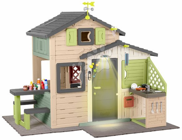 3 - 6 years - Friends House with seating under the weather station Friends House Evo Playhouse Life Smoby