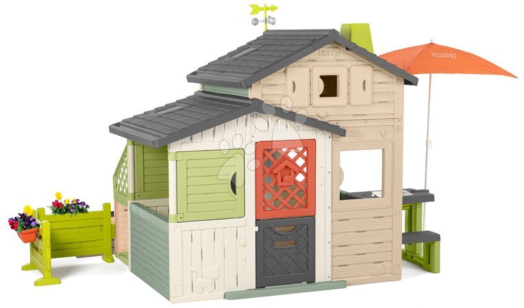 de 3 à 6 ans - Maison des Amis avec équipement complet pour météorologues Friends House Evo Playhouse Life Smoby_1