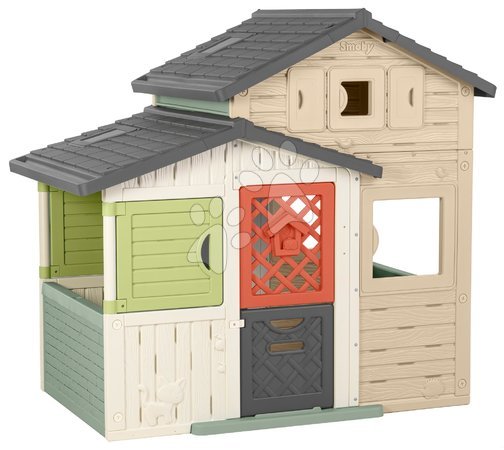 Casitas para niños - Casa de Amigos con campanita en colores naturales Friends House Evo Playhouse Life Smoby - 1