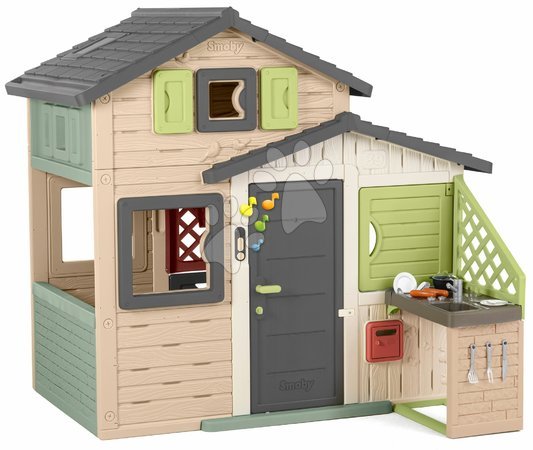 Playhouses | Page 6 - Friends House with Kitchen in Natural Colors Friends House Evo Playhouse Life Smoby