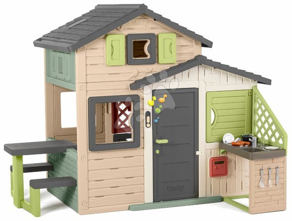 3 - 6 years - Friends House with Kitchen Seating Friends House Evo Playhouse Life Smoby