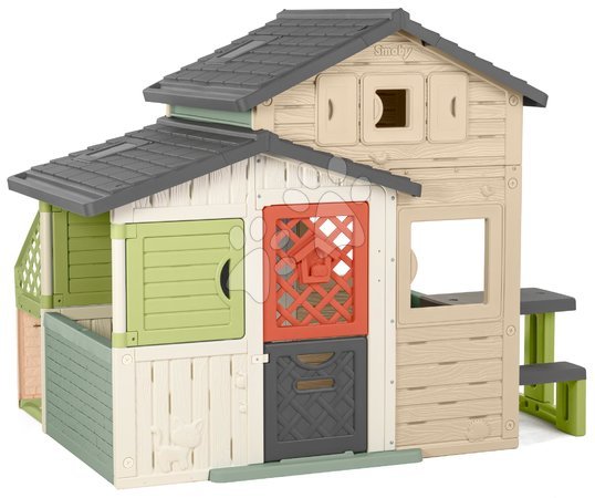 Kleine Spielhäuser für Kinder - Spielhaus der Freunde mit Küchenbereich Friends House Evo Playhouse Life Smoby - 1