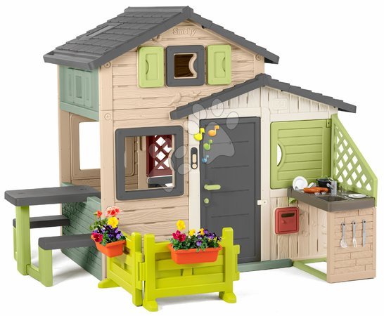 Playhouses | Page 7 - Friends House with ideal equipment in natural colors Friends House Evo Playhouse Life Smoby