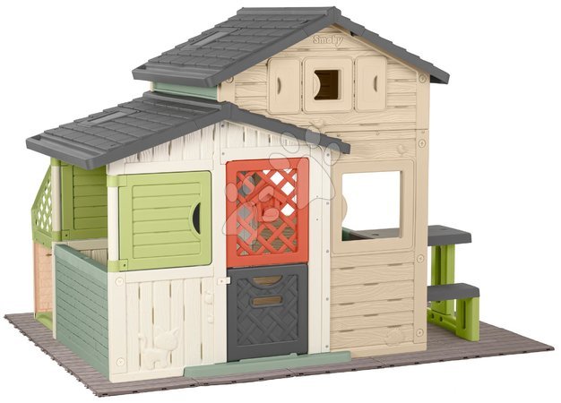 Uniquement chez nous - Maison des Amis avec coin salon sous la lampe au sol Maison des Amis Evo Playhouse Life Smoby - 1