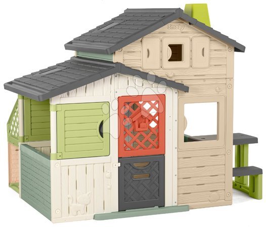 Casitas para niños - Casa de Amigos con maceta en colores naturales Friends House Evo Playhouse Life Smoby - 1