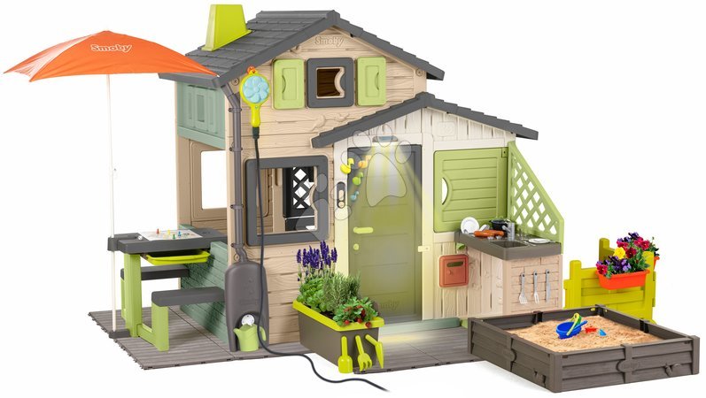 de 3 à 6 ans - Maison des Amis sur le sol avec équipement complet Friends House Evo Playhouse Life Smoby