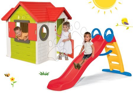 Set casetta My House Smoby e scivolo Funny Toboggan