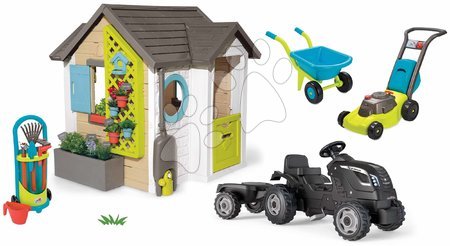  - Set domeček pro zahradníka s traktorem s přívěsem Farmer XL Garden House Smoby