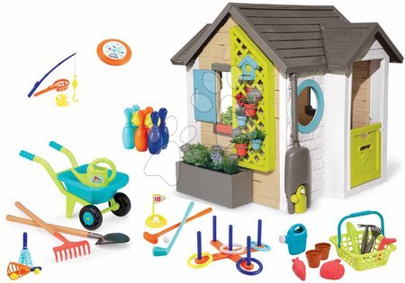 Plastové domčeky pre deti - Set domček pre záhradníka so športovým setom Garden House Smoby
