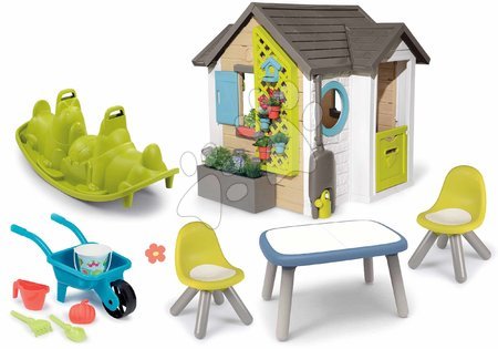 Plastové domčeky pre deti - Set domček pre záhradníka a stolík KidTable Garden House Smoby